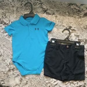 NEW Under Armour polo shirt golf shorts outfit